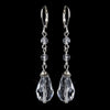 Silver Clear Crystal Bead Drop Bridal Wedding Earrings 8745