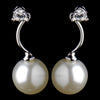 Silver Ivory Pearl and CZ Crystal Bridal Wedding Jewelry Set 8764