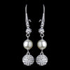 Silver Diamond White Pearl Bridal Wedding Necklace 8760 & Bridal Wedding Earrings 8767 Bridal Wedding Jewelry Set