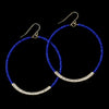 Gold Blue Bead Bridal Wedding Earrings 8817