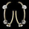 Gold Clear Crystal Hoop Bridal Wedding Earrings 8837