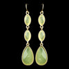Gold Green Dangle Bridal Wedding Earrings 8840