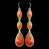 Gold Orange Dangle Bridal Wedding Earrings 8840