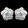 Rhodium Clear CZ Stud Eternity Bridal Wedding Earrings 8848