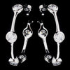 Antique Rhodium Silver Clear CZ Crystal Bridal Wedding Earrings 8914