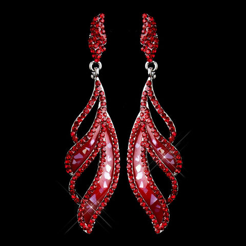 Red Rhinestone Dangle Earring 8941