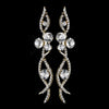 Gold Clear Rhinestone Dangle Bridal Wedding Earrings 8942