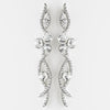 Antique Silver Clear Rhinestone Dangle Bridal Wedding Earrings 8942