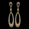 Gold Lt Brown Rhinestone Dangle Earring 8943