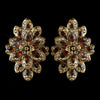 Gold Brown Rhinestone Bridal Wedding Hair Clip On Bridal Wedding Earrings 8944