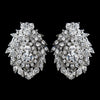 Antique Silver Clear Rhinestone Bridal Wedding Hair Clip On Bridal Wedding Earrings 8948