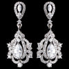 Rhodium Clear Marquise CZ Drop Bridal Wedding Earrings 9208