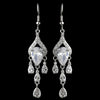 Rhodium Clear CZ Crystal Pear Chandelier Bridal Wedding Earrings 9212