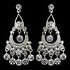Antique Silver Clear Rhinestone Bridal Wedding Chandelier Bridal Wedding Earrings 9244