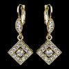 Gold Clear Austrian Crystal Drop Bridal Wedding Earrings 9245