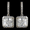 Silver Clear CZ Crystal Bridal Wedding Drop Bridal Wedding Earrings 9248