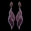 Silver Amethyst Rhinestone Dangle Bridal Wedding Earrings 9252