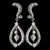 Silver Clear CZ Crystal Bridal Wedding Necklace & Earrings 9254
