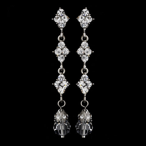 Earring 937 Silver Clear