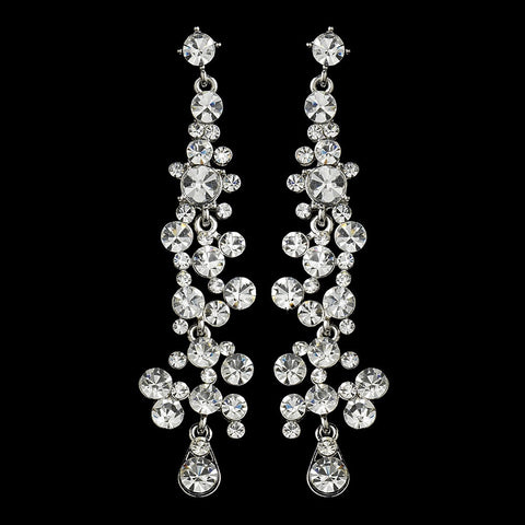 Earring 938 Silver Clear