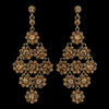 Glamorous Gold & Brown Chandelier Bridal Wedding Earrings E 939