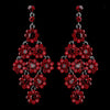 Hematite Red Dangle Flower Bridal Wedding Earrings 939