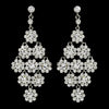 Glamorous Silver & Clear Chandelier Bridal Wedding Earrings E 939