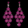 Glamorous Silver & Fuchsia Chandelier Bridal Wedding Earrings E 939