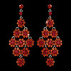 Glamorous Orange Red Chandelier Bridal Wedding Earrings E 939