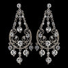 Silver Clear Rhinestone Bridal Wedding Earrings 941