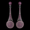 * Captivating Modern Amethyst Crystal Bridal Wedding Earrings E 942