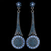 * Captivating Modern Blue Crystal Bridal Wedding Earrings E 942