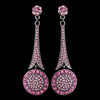 * Captivating Modern Pink Crystal Bridal Wedding Earrings E 942
