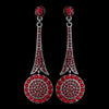 * Captivating Modern Red Crystal Bridal Wedding Earrings E 942