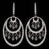 Stunning Silver Crystal Bridal Wedding Earrings Hoop E 944