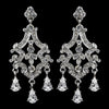 Rhodium Clear Rhinestone Chandelier Teardrop Bridal Wedding Earrings