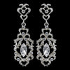 Rhodium Clear Marquise Rhinestone Dangle Bridal Wedding Earrings 9450