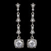 Silver & Clear Crystal Drop Bridal Wedding Earrings E 946