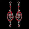 Red Vintage Dangle Bridal Wedding Earrings E 947