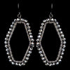 Black Hematite Modern Bridal Wedding Earrings 9504 Accented w/ Crystal Beads