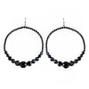 Black Rhinestone Hoop Bridal Wedding Earrings E 951