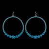 Turquoise Rhinestone Hoop Bridal Wedding Earrings E 951