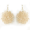 Gold Peach Round Faceted Glass Crystal Bridal Wedding Jewelry Set 9510