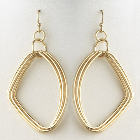 Gold Hoop Bridal Wedding Earrings 9516