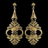 Gold Topaz Rhinestone Chandelier Bridal Wedding Earrings 954
