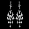 Beautiful Silver White Chandelier Bridal Wedding Earrings E 955