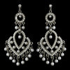 Vintage White Pearl Chandelier Bridal Wedding Earrings E 956