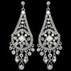 Rhodium AB & Clear Rhinestone Chandelier Bridal Wedding Earrings 957