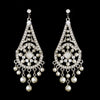 Vintage Chandelier Pearl Dangle Bridal Wedding Earrings 957