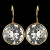 Gold Clear Swarovski Crystal Element Round Leverback Bridal Wedding Earrings 9600